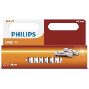 Philips LongLife - AAA Batterijen - 12 stuks