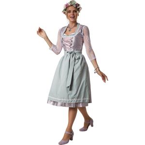 dressforfun - Midi-dirndl Oberammergau model 1 L - verkleedkleding kostuum halloween verkleden feestkleding carnavalskleding carnaval feestkledij partykleding - 302892
