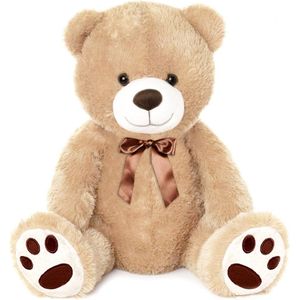 Lifestyle & More Grote Teddybeer Knuffelbeer XXL 100 Cm Groot Wit Met Hartje Pluche Beer Knuffel Fluweelzacht Om Van Te Houden