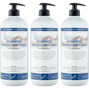 Shampoo Creamy Wellness - 1 liter - 3 Stuks - met pompen - Voordeelverpakking - Haarverzorging