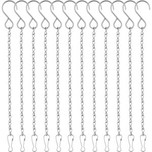 Plantenhanger Hangende Kettingen 25 cm - Set van 12 - Mandkettingen - Tuinplantenhangers - Metalen Kettingen met Haken en Clips - Vogelvoeders - Windgong - Lantaarns - Plantenbakken - Decoratieve