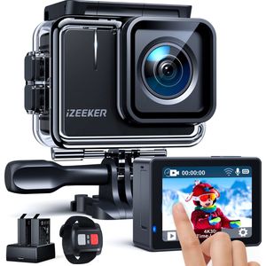 iZEEKER iA100 Action Camera -4K30FPS 20MP WiFi 40M -Underwater Camera Ultra HD Touchscreen- Waterproof Vlog Bicycle Helmet Camera