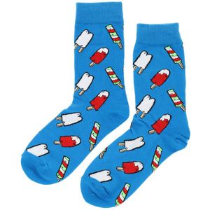 Sokken Katoen - IJsjes Print - Blauw Rood Wit - Maat 36-43