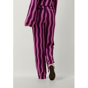 Colourful Rebel Melody Stripes Straight Pants Broeken Dames - Paars - Maat M