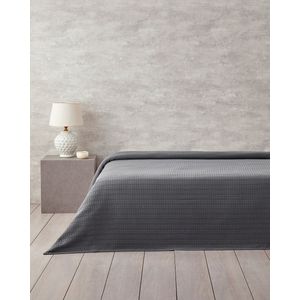 English Home Venice Bedsprei - White Collection - Summer Blanket - Deken - Plaid - 100% Katoen - King Size - 220 x 240 cm - Antraciet