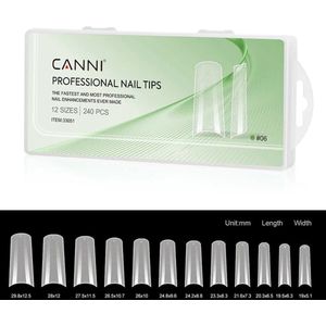 Canni Nagel Tips Mat French - 240 stuks - Nageltips - Nageltips voor Gelnagels - Nagel Tips Acryl - Nepnagels met Lijm - Nagel Tips met Lijm