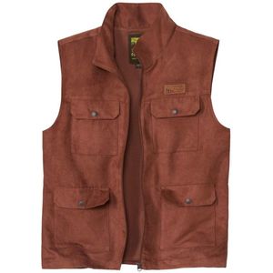 ATLAS FOR MEN - Mouwloos vest van suèdine met meerdere zakken - Heren - Verkrijgbaar in grote maten - L