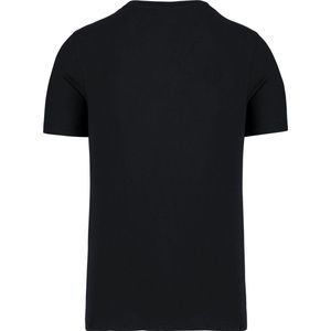 Heren t-shirt 'Henley' merk Kariban met fantasieknopen Zwart - 4XL
