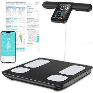Digitale personenweegschaal met 8 elektroden en kleurendisplay voor lichaamssamenstelling