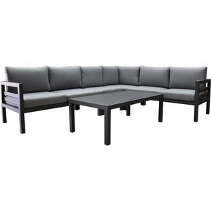 Fabri hoek loungeset 5 delig aluminium antraciet