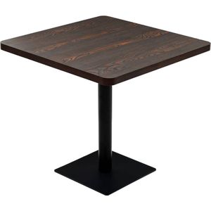 vidaXL Bistrotafel - Vierkant - 80x80x75 cm - MDF - Donker Essen Bistotafel - Eetkamertafel - Buitentafeltje - Terrastisch - Tuintisch