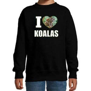 I love koalas sweater met dieren foto van een koala zwart voor kinderen - cadeau trui koalas liefhebber - kinderkleding / kleding 98/104