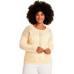 Dunne opengewerkte trui met lange mouwen