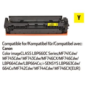 INKFIND 055 Geel tonercartridge compatibel met Canon 055 Canon055 Geel toner cartridge - 1-pack Geel