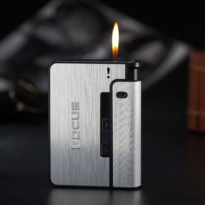 Sigaretten doosje - Draagbaar - Aansteker - Automatisch - Metalen Sigaretten Doos - 10Pcs Sigarettenhouder - Case - Gadget - Mannen en Vrouwen - Zilver