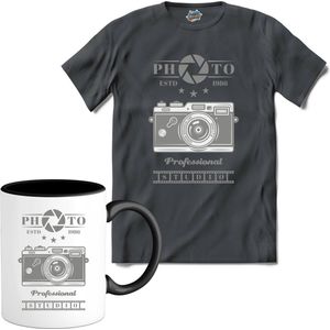 Foto Camera 1986 | Fotografie - Camera - Photography - T-Shirt met mok - Unisex - Mouse Grey - Maat L