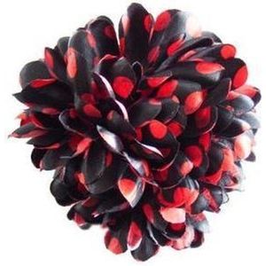 Spaanse haarbloem zwart met rode stippen - bloem bij flamenco jurk -