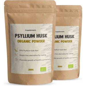 Combideal Psylliumvezels Poeder 2x 300 Gram - Psyllium Husk Biologisch - Geen Capsules - Vlozaad - Supplement - Superfood