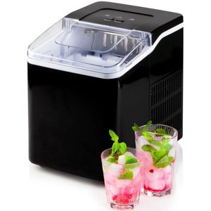 Zavira® Ijsblokjesmachine - Ijsmachine - Ijsblokmaker - 1,3L - Met IJsschep - Zelfreinigingsfunctie - Zwart