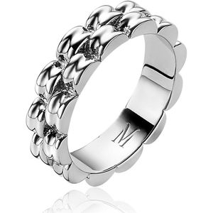 Mart Visser by ZINZI zilveren brede schakel ring 5,5mm breed MVR23
