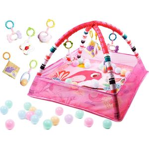Activity Center - Educatieve Mat - Babygym - Met 18 ballen - Baby mat - Baby Speelmat - Roze
