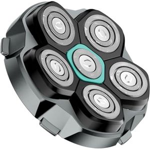 6D Vervangende Scheerkop voor Kaal Scheerapparaat - Magnetisch, Geschikt voor Nat en Droog Gebruik