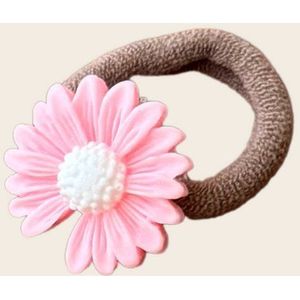 Haarelastiek Madelief - Roze - Haarelastieken voor Meisjes & Baby - Haaraccessoires voor Kinderen - Handgemaakt