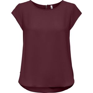Only - ONLVIC - Blouse - Tawny Port - Korte Mouwen - Regular Fit