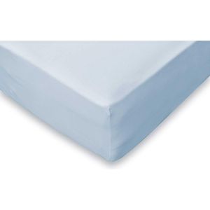 Hoeslaken Jersey Katoen Stretch 35cm Hoge Hoek - licht blauw 80/90x190/200cm - 1 Persoons