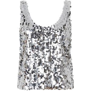 Zara - Pailletten Top - Zilver