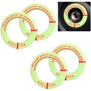 Auto-ontstekingsschakelaar verlichte ring - start- en stopschakelaar - sleutelring afdekking - startknop decoratie - universel autosticker - rood .