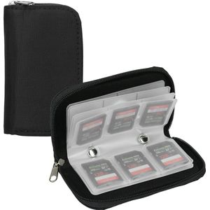 kwmobile - Micro SD Kaart Hoesje - Flip Cover - Zwart - Geschikt voor 22 Geheugenkaarten