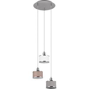 LED Hanglamp - Hangverlichting - Trion Arona - E14 Fitting - 3-lichts - Rond - Chroom - Metaal