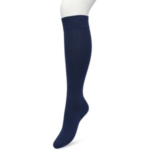 Bonnie Doon Bio Rib Kniekousen Dames Donker Blauw maat 36/42 - Klassiek Rib patroon - Biologisch Katoen - Ultiem comfort - Rib Knee High - OEKO-TEX - Gladde Naden - Duurzaam Huidvriendelijk Bio Katoen - Donkerblauw - Insignia Blue - BP221414.249