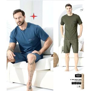 Heren Pyjama Set Akin / Huispak / 100% Katoen / Indigo kleur / maat M