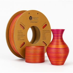PLA Filament Multikleur - 3D Printer - 1,75mm - Voor FDM of FFF Printer - DIY - Rood, Paars en Goud - 3D&Print