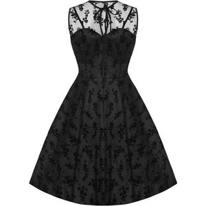 Voodoo Vixen - Taffeta jurk Flare jurk - XL - Zwart