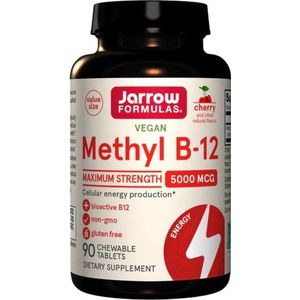 B12 - Methylcobalamine 5000mcg 90 zuigtabletten voordeelverpakking in kersensmaak - de hersenvitamine | Jarrow Formulas