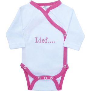 Petit Villain Meisjes Romper Lief petit villain  - Wit/Roze - Maat 56/62