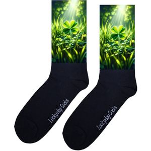 Geluk - Opkikker - Verjaardag cadeau - Grappige sokken - Leuke sokken - Hem haar sokken - Vrolijke sokken - Valentijn Cadeau - Examen - Geluk sokken - Kerst sokken - Vaderdag - Moederdag - Socks maken Happy - 37-44