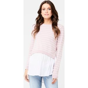 RIPE Jurk, gebreide voedingstrui Sia, dusty pink - witXS