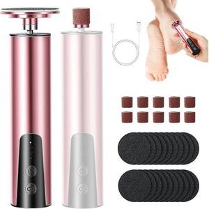 Oplaadbare Elektronische Pedicure Voetvijl - Met Vervangbare Schuurbladen - 6 Snelheden Voor Gebarsten Hielen - Eelt - Dode Huid (Rose Goud)