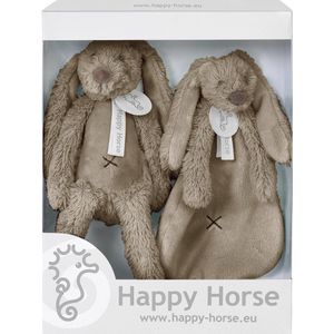 Happy Horse Geschenkverpakking Konijn Richie Bruin Knuffel no. 1 - 28 cm/ Knuffeldoekje - 33 cm