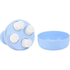 Massager voor honden en katten - elektrisch huisdiermassageapparaat met 4 hoofden - 84 knooppunten - USB-oplaadbaar - draagbaar - gebogen handvat blauw .