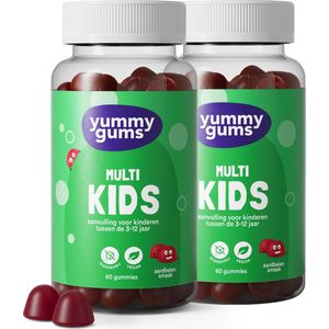 Yummygums • 2x Multivitamine kids gummies • Suikervrij • Vitamine D kinderen • 2x 60 gummies