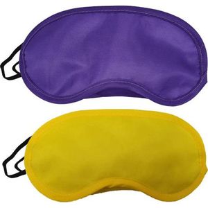 Slaapmaskers Geel & Paars - 2 Stuks - Thuis - Slaapmasker - Onderweg - Vliegtuig - Festival - Slaapcomfort - oDaani