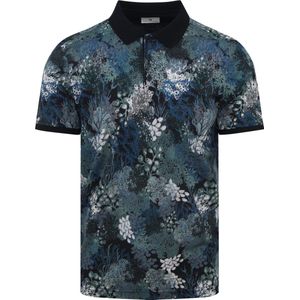 State of Art - Poloshirt Print Blauw - Regular-fit - Heren Poloshirt Maat 3XL