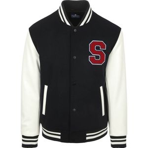 Steppin' Out Varsity Embroidery Jack Navy - Maat M - Heren - Tussenjas