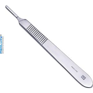 Medluxy Pro - Scalpelhouder #3 - 12,5 cm - RVS - M97 - scalpel meshouder, bistouri houder, houder voor verwisselbare mesjes