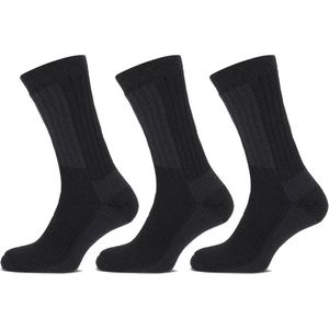 Basset Thermosokken Merinowol - Extra warm - 3 paar - Zwart - Dames en Heren - Merino Wol - Maat 35/38